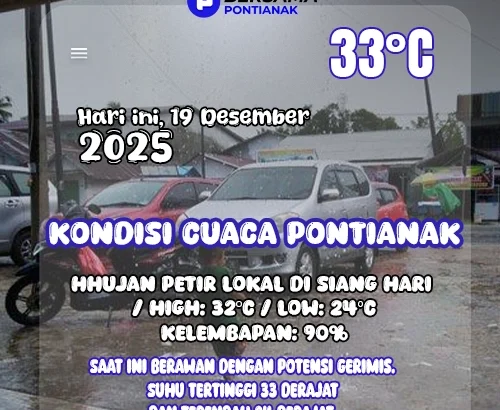 Cuaca Pontianak Hari Ini 19 Desember 2025