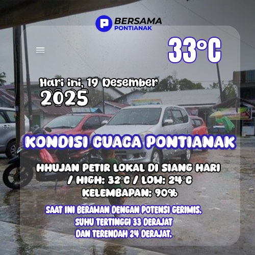 Cuaca Pontianak Hari Ini 19 Desember 2025